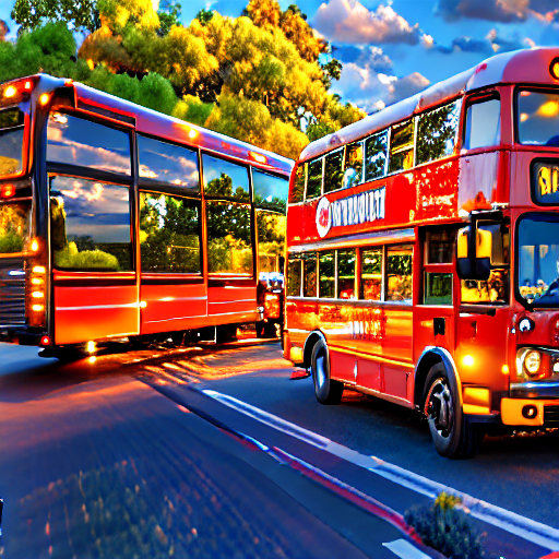 225_a bus with a view of a lot of traffic and the back of another bus with a billboard on the back end.png